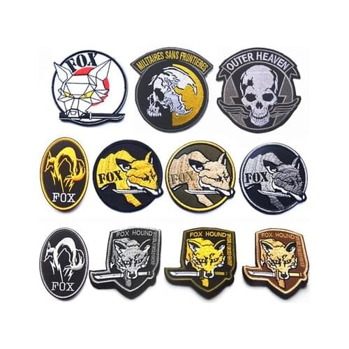 FOX HOUND embroidered patch for clothing Special ghost black Metal gear solid Borderless MGS patch backpack military jack patch