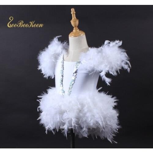 Adult Fashion Ballet Dress For Girls Party Dress Ballet Childrens Ballerina Feather Dancewear Stage Performance Costume For Kid