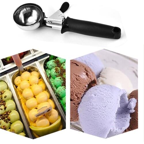 1pcs Ice Cream Scoops Metal Stainless Steel Make Kitchen Tools For Choose Potato Watermelon Spoon 21.5cm