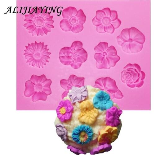 1Pcs Flower Silicone Mold,chrysanthemum Sugarcraft Cake Decorating Tools,Fondant Chocolate Molds Cake Border Mould D1095