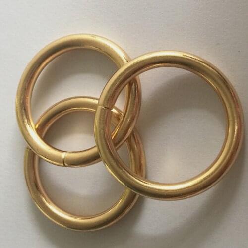 10pcs 32mm Rose Gold Metal Buckle (thickness 4.8mm)Non Welded Round O Ring Garment Accessories DIY shoes bag webbing strap