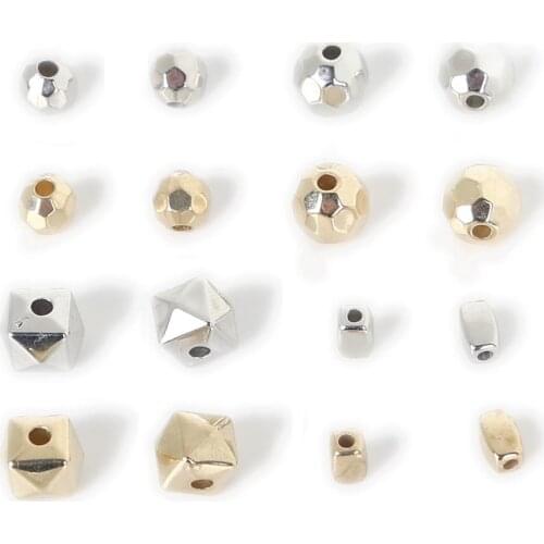 100-500pcs 3/4/6/8mm Faceted Acrylic Ball Crimp End Beads Stopper Spacer Beads For DIY Jewelry Making Supplies