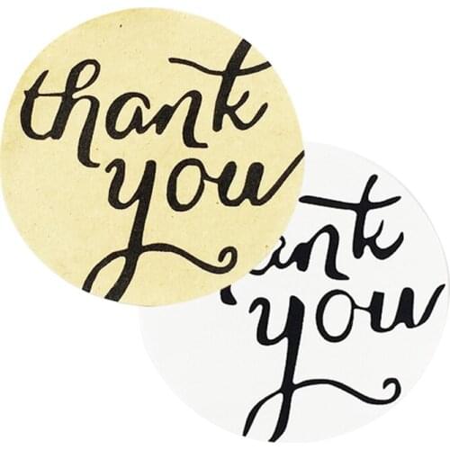 100 Pcs/lot "Thank You" DIY Scrapbooking Sealing Sticker Kraft Paper Labels Hand made Envelopes Wedding Party Decoration 2 Color