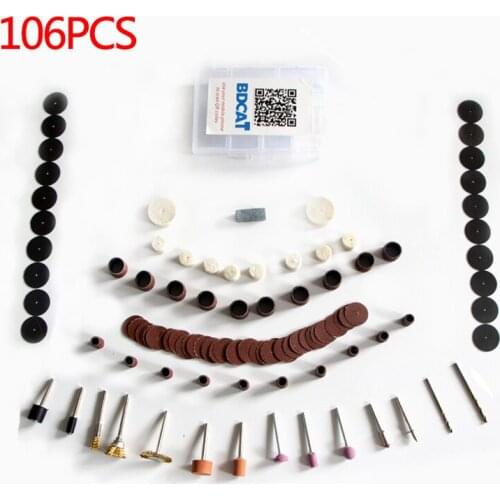106pcs Electric Mini Drill Bit Kit Abrasive Rotary Tool Accessories Set for Dremel Sanding Polishing Cutting Engraving Tool Head