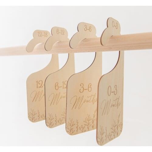 11 pcs/set Wooden Baby Clothing Size Dividers Nursery Closet Clothes Organizers Baby Wardrobe Dividers Newborn Gift