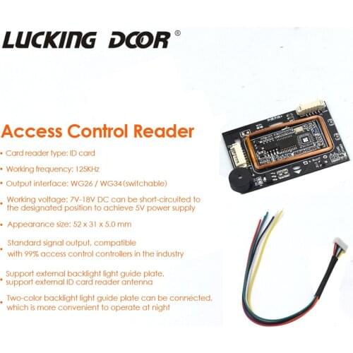 125KHZ RFID Card Reader Module Access control Wiegand 26 /34 Inductive Card Reader Module