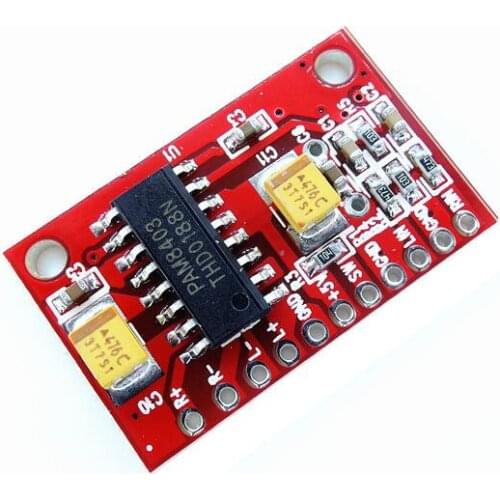 2PCS Red board PAM8403 super mini digital power amplifier board small power amplifier board high power 3W dual channel
