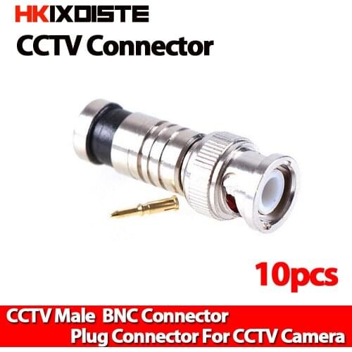 2017.Hot sale,new arrival10pcs/lot BNC Connector BNC To RG59 Male Comprassion Coax Connector ,free shipping