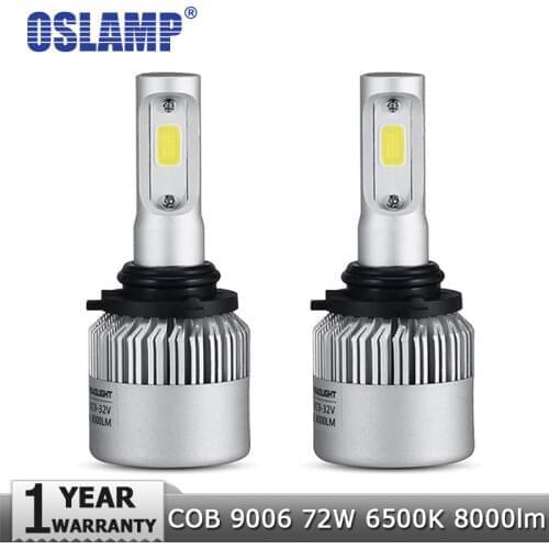 9006 HB4 COB LED Car Headlight Bulbs 72W 8000LM 6500K/4300K Auto Led Headlamp Car Light for BMW HYUNDAI HONDA TOYOTA FORD