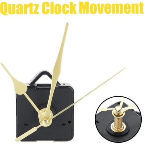 Black Plastic Quartz Clock Movement Kit Wall Clock Watch Mechanism Motor With 3 Gold Color Needle Replacement Clock Repair Tools