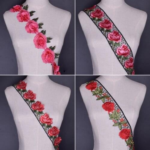Colorful Flower Exquisite Embroidered Flower Lace Trim High Quality Lace Fabric DIY Craft&Sewing Dress Clothing Accessories