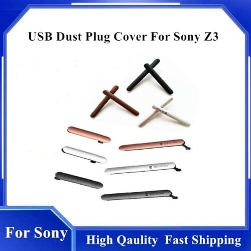 For Sony Xperia Z3 Dual D6633 D6683 Single D6603 NEW Charger usb Cover Charger Port Dust Plug Cover + SIM Card Port Slot Cover