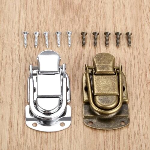 DRELD 1Pc 67*34m Vintage Metal Lock Chest Box Gift Suitcase Case Buckles Toggle Hasp Latch Catch Clasp Furniture Hardware