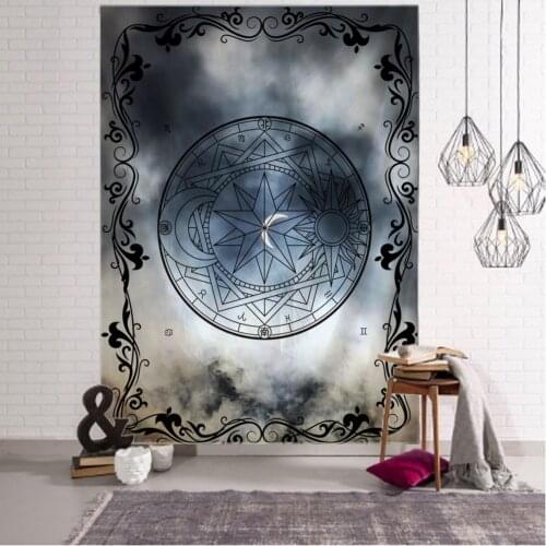 Mystery pattern tapestry rune wall hanging psychedelic decoration home wall decoration beach towel tablecloth picnic mat
