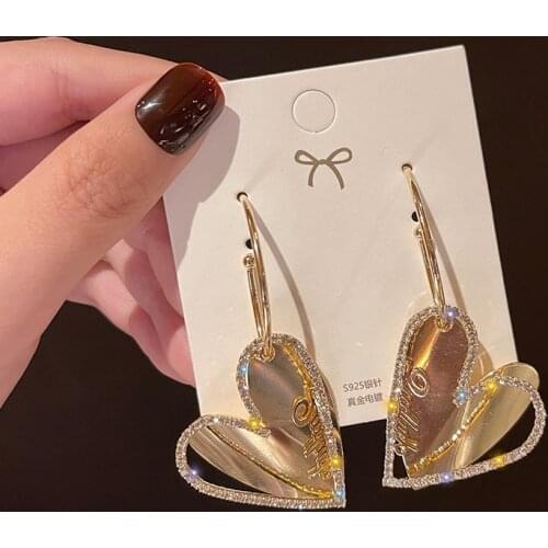 Korean Fashion Letter Star Drop Dangle Earrings For Women 2021 Fashion Geometric Wedding Party Jewelry Zircon Statement Earrings