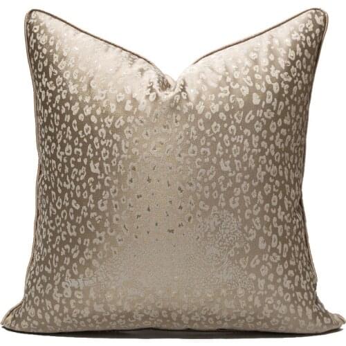 Leopard Smoky Gray Pillowcase Light Luxury Simple American Sofa Ccover Polyester Cushion Cover Without Core