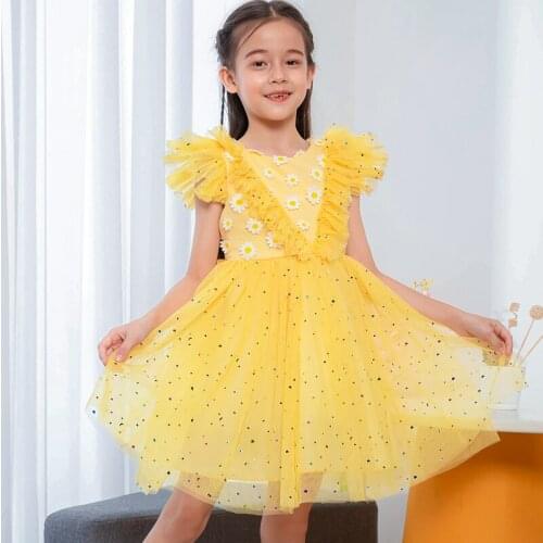 2021 Summer Casual Baby Girl Tutu Dress Kids Dresses For Girls Children Clothes Lace Party Dress Floral Princess Dress 3-10 Year
