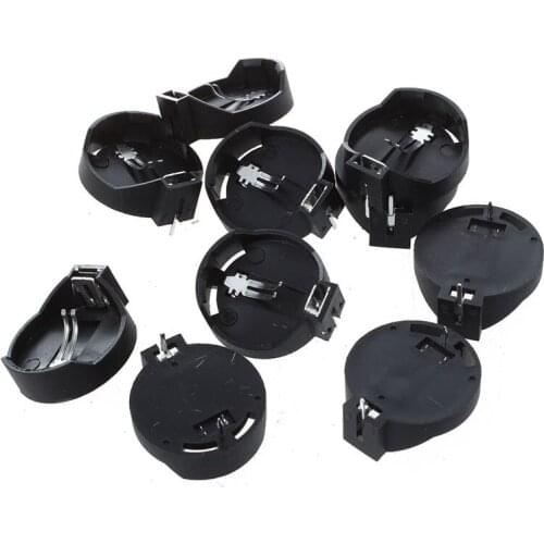 Hot 10pcs Black Round Button Battery Holder Case for CR2032 2016 2025