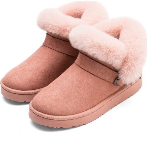 Fashion Middle Tube Womens Snow Boots New Warm Womens Shoes Winter Suede Cotton Shoes