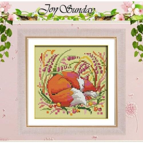 Cartoon Fox patterns counted Cross Stitch 11CT 14CT Cross Stitch Set Wholesale DIY Cross-stitch Kit Embroidery Needlework