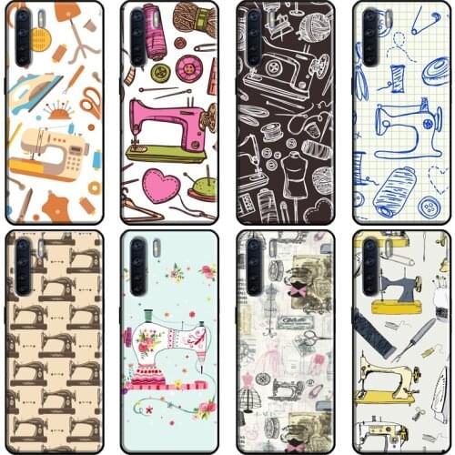 Sewing machine tailor pattern Soft For OPPO A53 A31 A5 A9 2020 A1K A3S A5S A15 A52 A72 A91 F5 F7 Reno 4 Pro 2Z Case