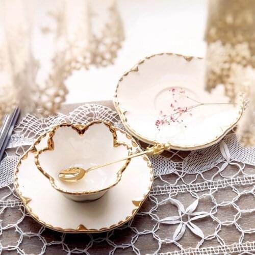 European New Bone China Hand-painted Phnom Penh Flower Bowl Set Afternoon Tea Snack Mini Dessert Bowl