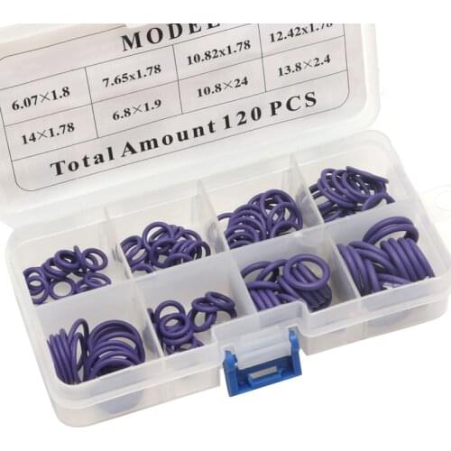 New High Quality 1 Set / 120 Pcs HNBR Auto Car Van Air Conditioning Rubber Washer O Ring Seal Assortment Set car-styling