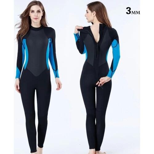 Neoprene 3MM Scuba wetsuit ladies long sleeve snorkeling Surfing Sun-proof Spearfishing skin diving suit women winter swimwear