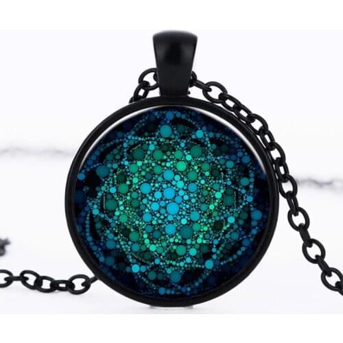 2021 New Flower of Life Necklace Om Yoga Chakra Pendant Mandala Necklaces Fashion Glass Dome Sacred Geometry Women Jewelry