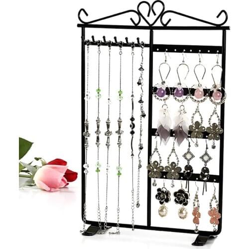 New Earrings Necklace Jewelry Display Hanging Rack Metal Stand Organizer Holder