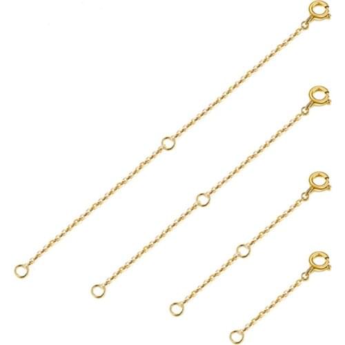 Sinya 18k Gold Jewelry DIY Accessories Finding Component Necklace Bracelet Anklet Au750 Extend Tail Chain For Jewelry Making DIY
