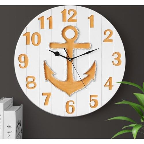 RESIN ANCHORR PATTERN SILENT QUARTZ WALL CLOCK MODERN NEW DESIGN 2019 ART CLOCKS FOR HOME DECORATION OFFICE WALL DECOR WATCH