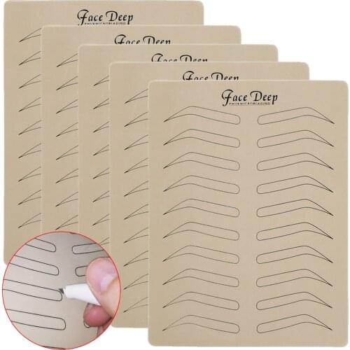 5/10pcs Microblading Supplies Eyebrow Practice Latex Skin Permanent Makeup Eyebrow Tattoo Training No Ink Needed Dotting line