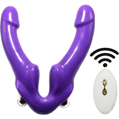Wireless Remote Control Double Penetration Strapon Dildo Vibrator, Clitoris Stimulator,Sex Toys For Women Couples Lesbian