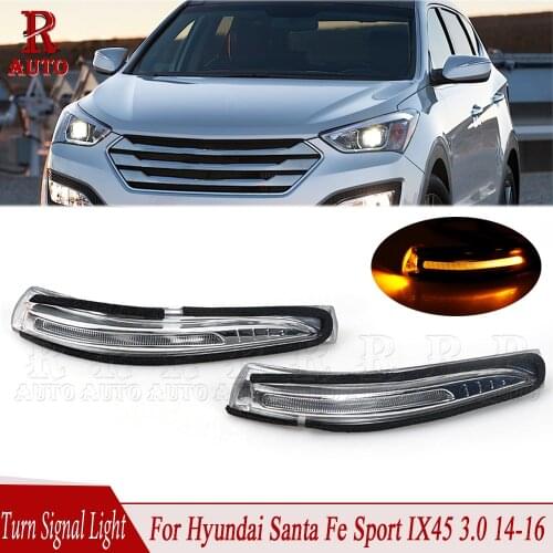 R-AUTO LED Turn Signal Light Car Side Rearview Mirror Blink Flasher Lamp 87623 2W000 For Hyundai Santa Fe Sport IX45 3.0 14-2016