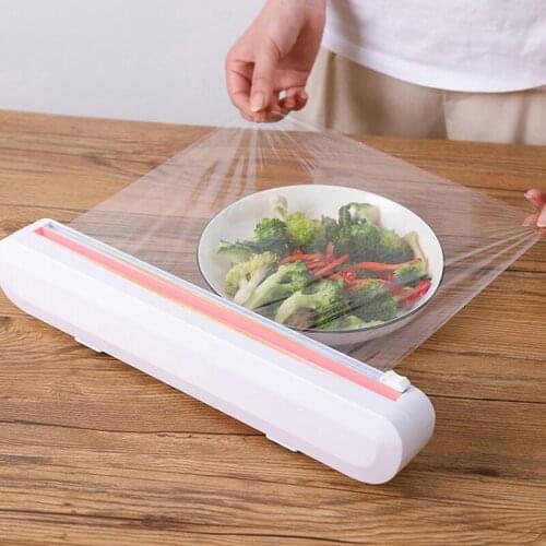 Plastic Wrap Cutter With Suction Cup Foil Cling Film Dispenser Food Wrap Dispenser Cutter Plastic Sharp Cutter Kitchen Tools