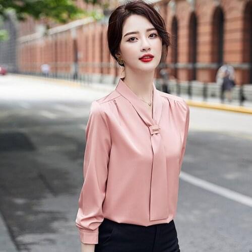 Tie Shirt Bow Long Sleeve autumn and winter 2020 new fashion temperament versatile professional White Chiffon shirt