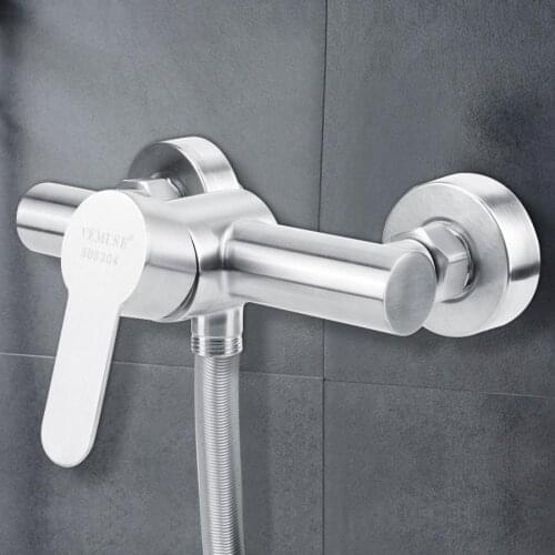 304 Stainless Steel Shower Faucet Bathroom Hot Cold Mixer Water Tap Accessories G1/2in Bathtub Hand Sprayer Bath Shower Set