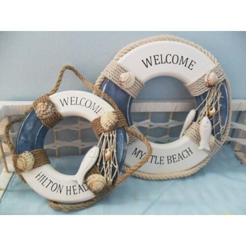 Mediterranean style wooden decorative ring welcome board listing mural decorations Home Furnishing ornaments