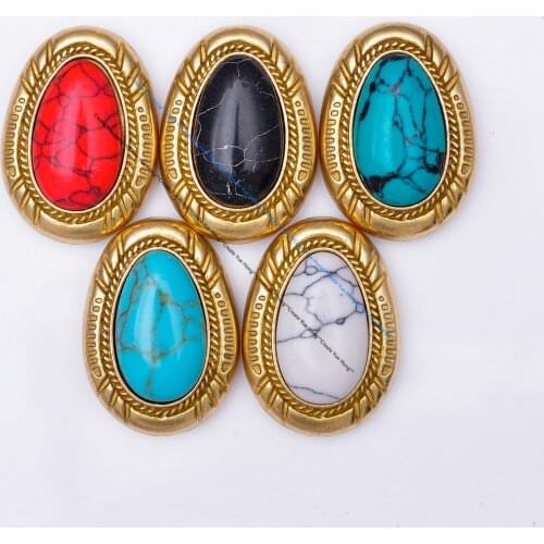 Vintage Brass Turquoise Stone Rope Carved Leathercraft Western Saddle Tack Headstall Bridle Belt Conchos Screw Back For Wallet