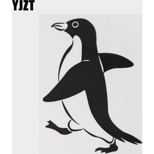 YJZT 10.5CM×14.5CM Personality Animal Walking Emperor Penguin Decal Car Sticker Vinyl 18A-0097