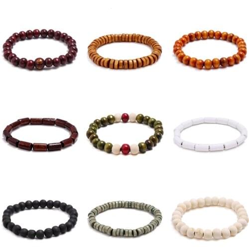 ZIMNO Harajuku E Girl Boy Goth Finesse Accessories Prayer Beads Charm Bracelets for Women Wood Beads Couple Bracelet Bangle Gift