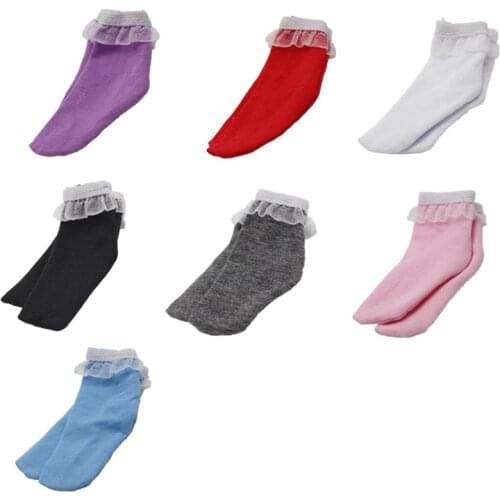 1/3 BJD Clothes Doll Solid Color Lace Socks Accessories For Dolls Short Sock Clothing Suitable For BJD Doll Toys For Girls Gifts