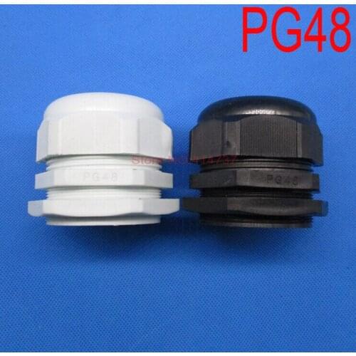 10pcs/lot Waterproof Cable Connector PG48 White or Black Cable Gland 37-44mm Cable Range