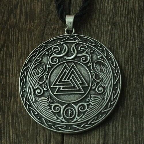 Lanseis 10pcs viking men necklace celt crow bird Valknut pagan amulet pendanorse letter symbol
