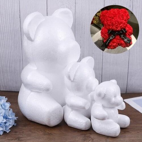 15CM /20CM Artificial Flowers Foam teddy bear of roses Mold DIY Gifts Polystyrene Styrofoam wedding Valentines Day present