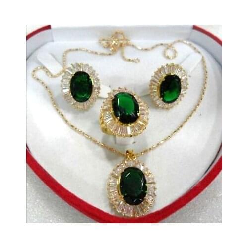 2016 new Fashion Earring Pendant Ring Jewelry Set >>- watch wholesale Quartz stone CZ crystal