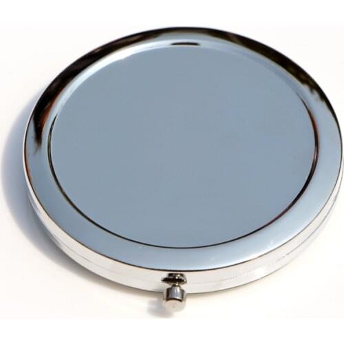 70mm Makeup Mirror Round Silver Compact Mirror Case 100X /LOT #18413-1