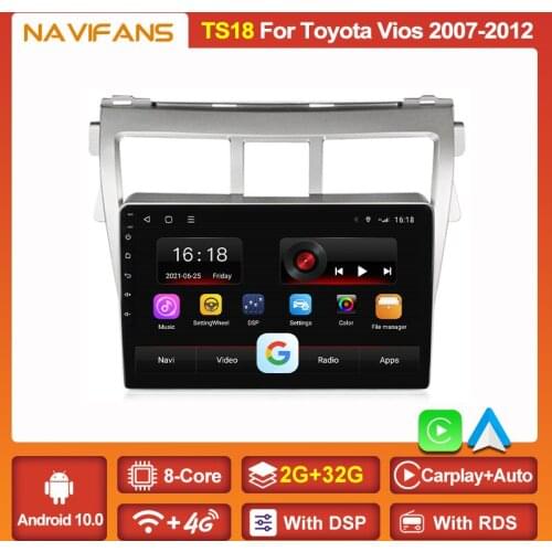 9 Inch Android 11 DSP Head Unit For Toyota VIOS Yaris 2007-2012 Car Multimedia Player GPS Navi 4G Wifi Autoradio Stereo 2 Din BT