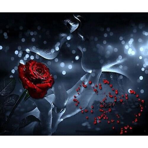 5D DIY Diamond Painting Love Kiss Rose Full Diamond Embroidery Home Decor Cross Stitch Kits